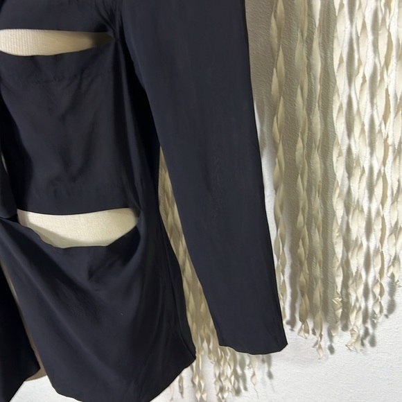 Calliope Black Sheer Silk Cut Out Jacket Size Large - Picture 3 of 10